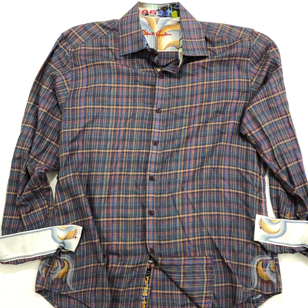 COPY - Robert Graham Men’s Dress Shirt RAINBOW Pl…